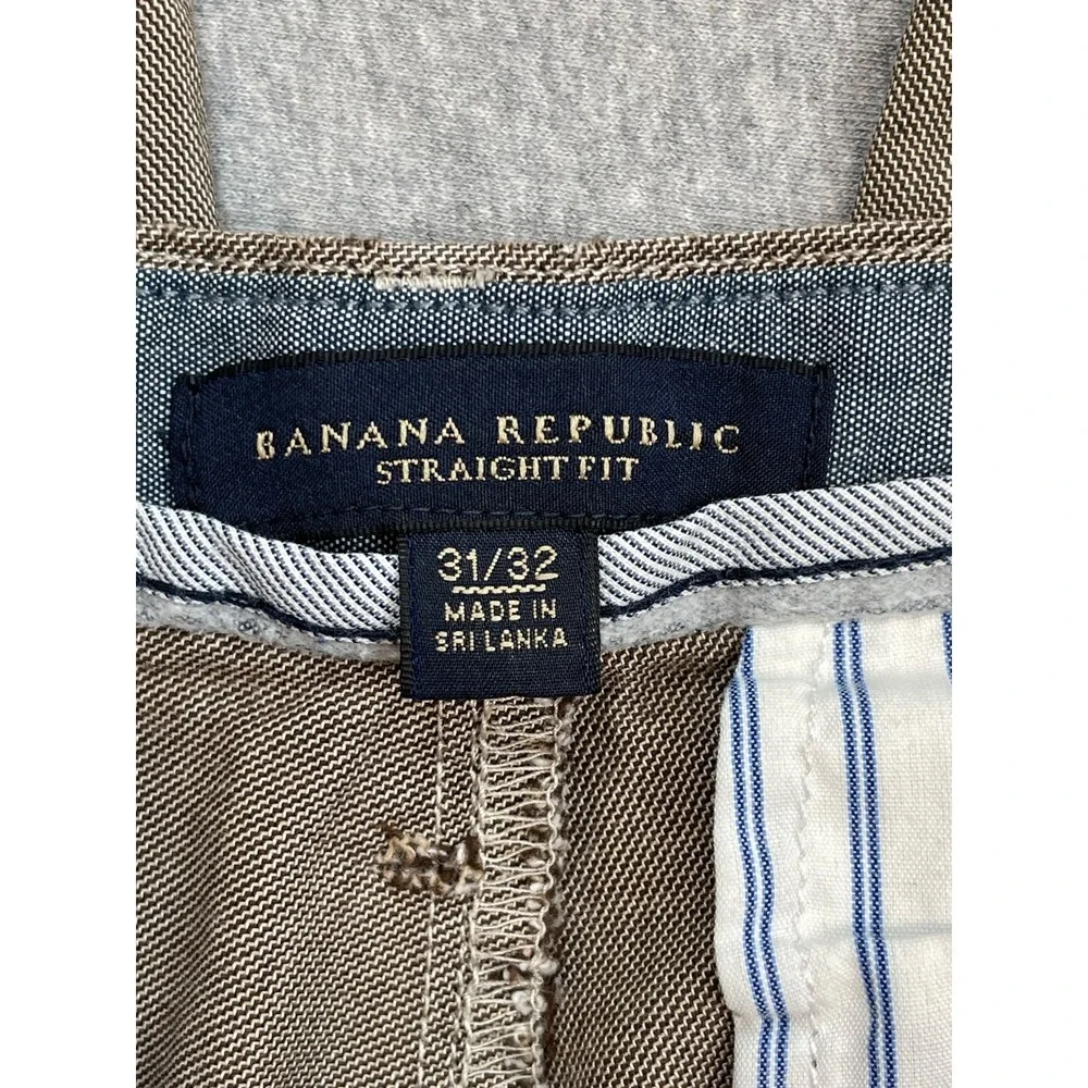 Banana Republic Pants Mens 31 x 32 Hopsack 100% Cotton Straight Fit Flat Front
